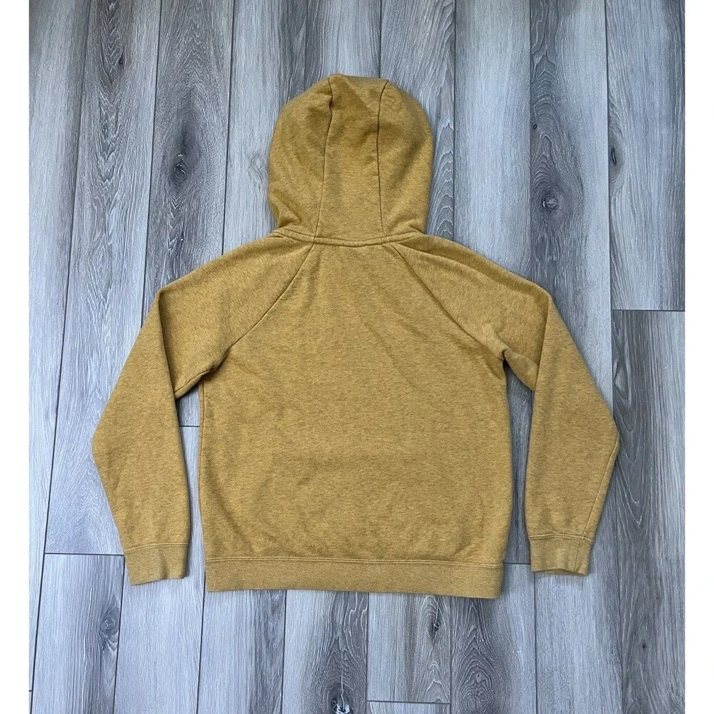 Nike Cowl Hoodie Women's Small Yellow Pullover Sweatshirt Swoosh Logo Athletic